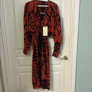 Raquel Allegra Stylish Orange and Black Dress